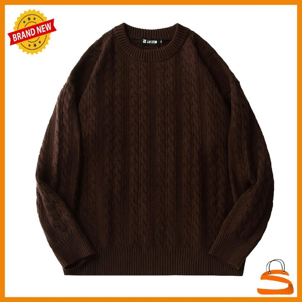 Oversized Cable Knit Sweater Unisex Pullover Casual Streetwear